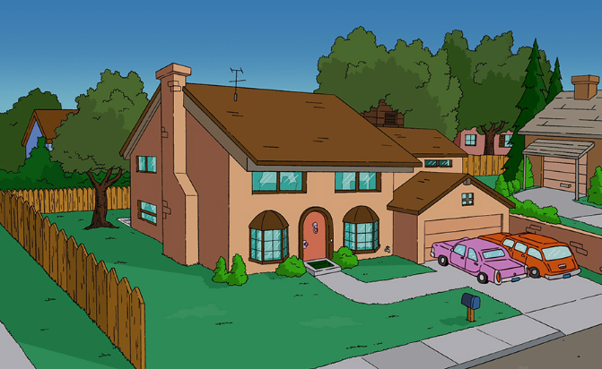 Façade de la maison des Simpson