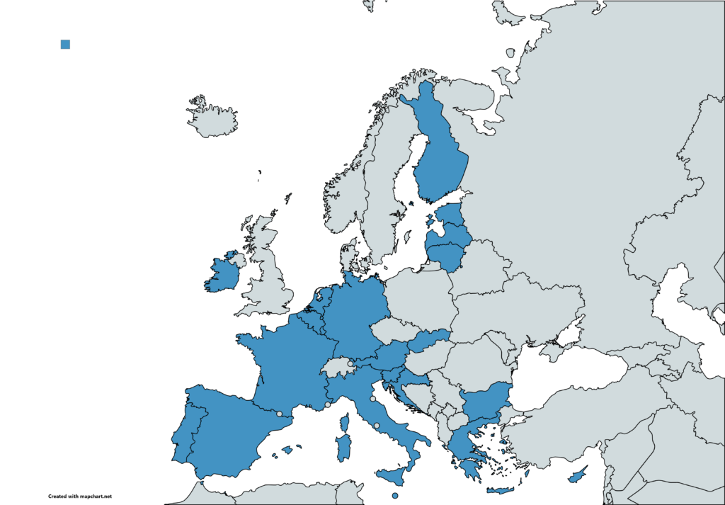 Les 20 pays de la zone euro