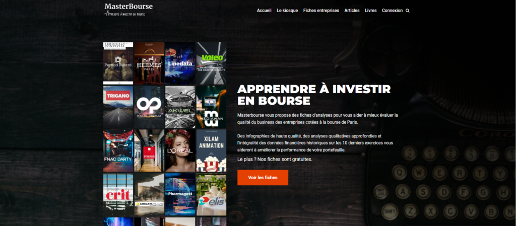 Page d'accueil Master Bourse 