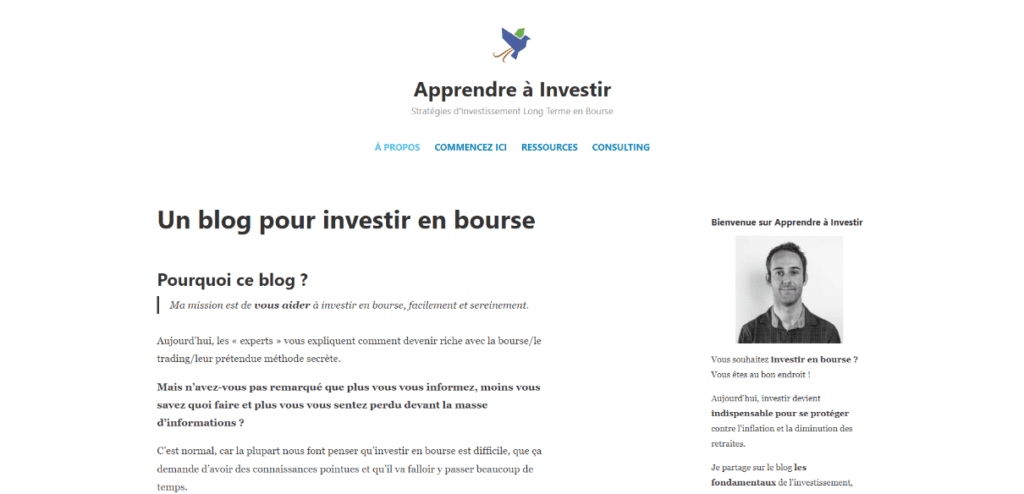 Blog Bourse : Page d'accueil d'apprendre à investir net