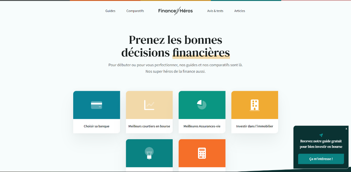 Site de Finance Héros Visuel