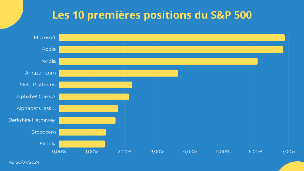 Les 10 premi&egrave;res positions du S&P 500