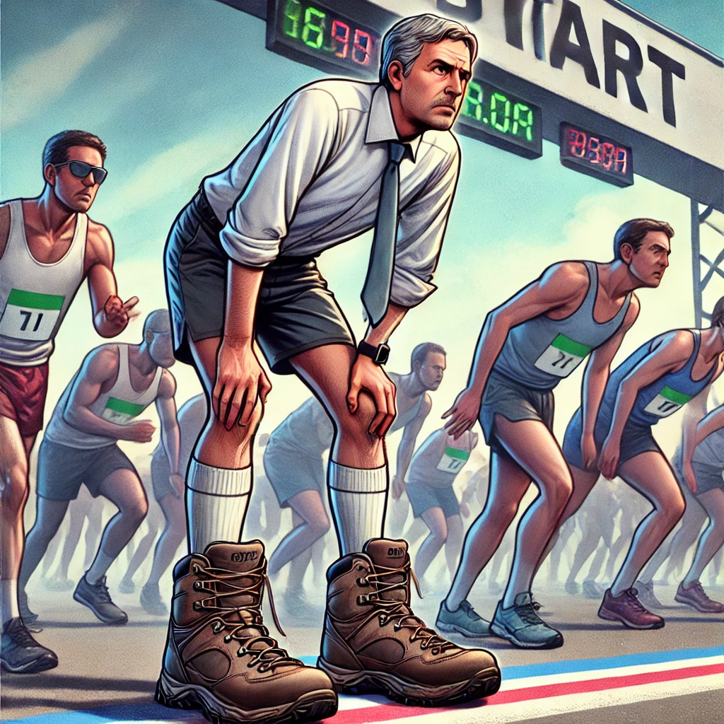 M&eacute;taphore d'un mauvais PEA lors d'un marathon